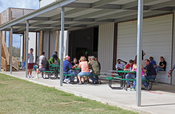 Spectators at Skydive Spaceland near Houston, Texas