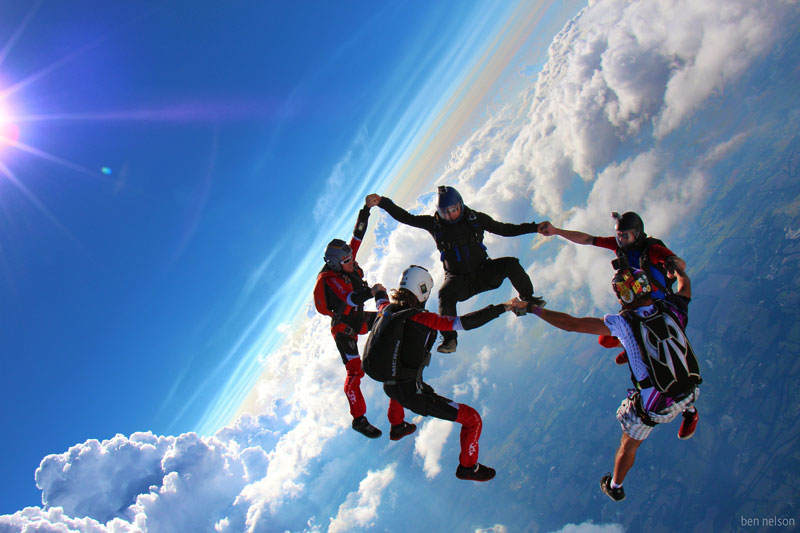 Skydiving with friends